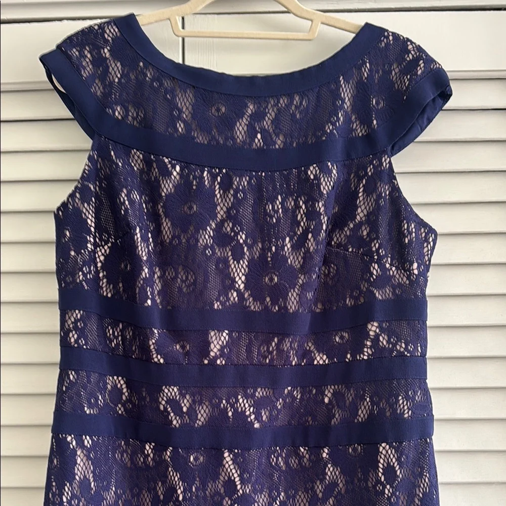 Elegant Navy Lace Dress - Picture 1 of 5